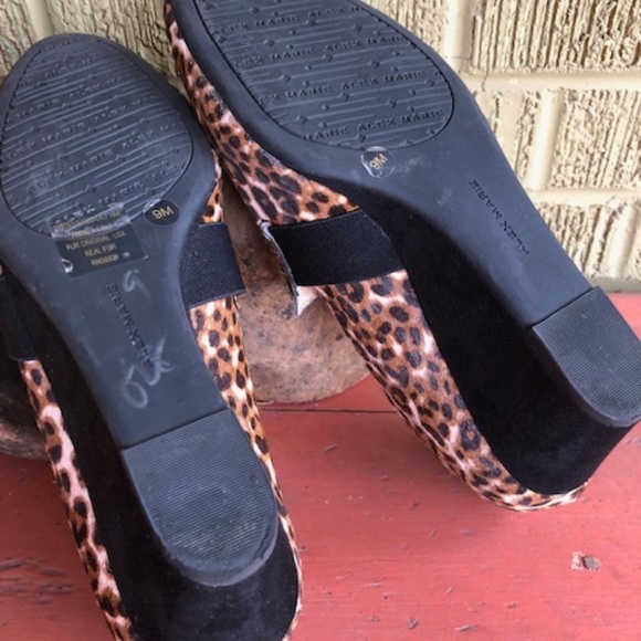 Women's Alex Marie, Cowhide Leather, Leopard Wedge Shoes 9M - Picture 8 of 10